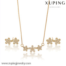 63719-Xuping Elegant Nette Mädchen Blume Charming Set Schmuck Mit CZ Stein